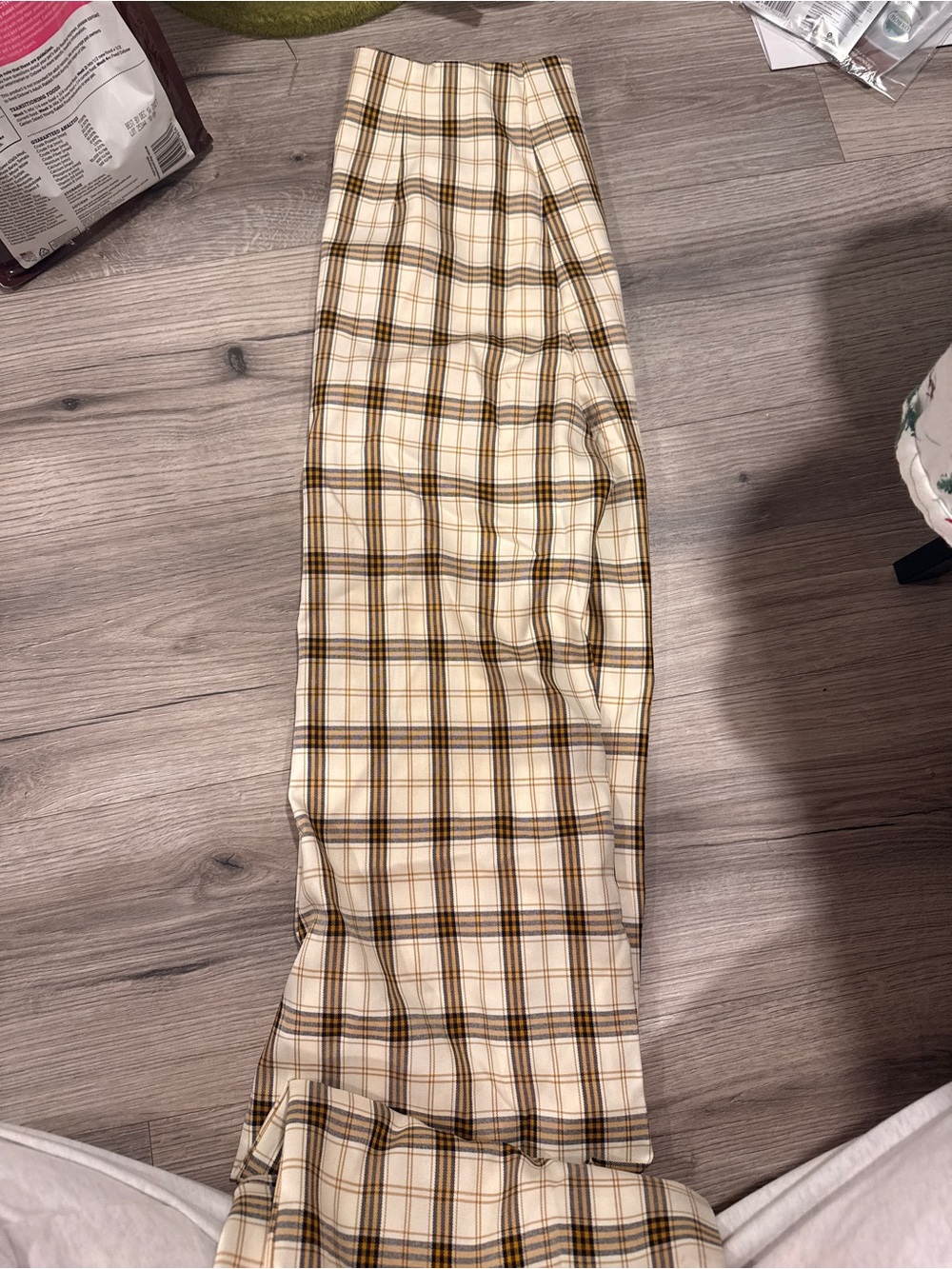 Princess Polly Cream, Brown & Tan Plaid Skirt